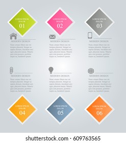 Business infographics tabs template for presentation, education, web design, banners, brochures, flyers. Vector illustration
