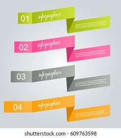Business infographics tabs template for presentation, education, web design, banners, brochures, flyers. Vector illustration