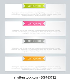 Business infographics tabs template for presentation, education, web design, banners, brochures, flyers. Vector illustration