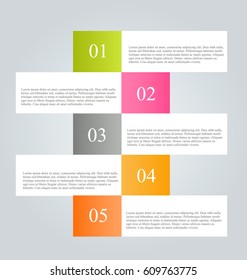 Business infographics tabs template for presentation, education, web design, banners, brochures, flyers. Vector illustration
