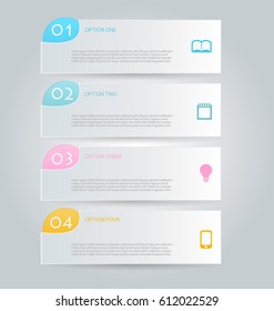 Business infographics tabs template for presentation, education, web design, banners, brochures, flyers. Vector illustration.