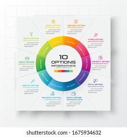 Business infographics template 10 steps with square,Element for design invitations,Vector illustration.