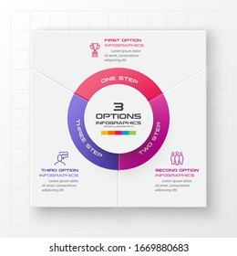 Business infographics template 3 steps with square,Element for design invitations,Vector illustration.