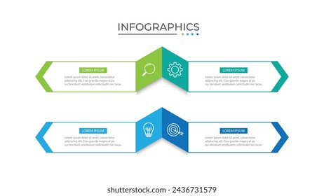 Plantilla de infografía de negocios con 4 opciones