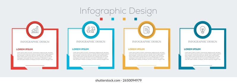 Business infographics template. 4 step infographics template design for business, process flow infographics template. can be used for workflow diagram, info chart, web design. 