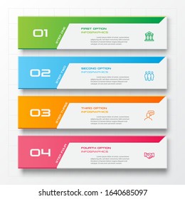 Business infographics template 4 steps rectangle,Vector illustration.