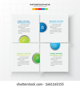 Business-Infografik-Vorlage 4 Schritte mit Quadrat,Element für Design-Einladungen,Vektorillustration-Illustration.