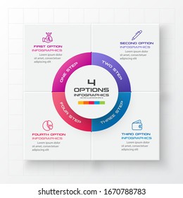 Business infographics template 4 steps with square,Element for design invitations,Vector illustration.