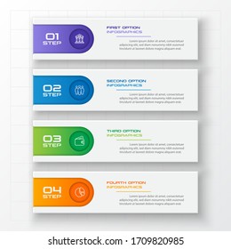Business infographics template 4 steps rectangle,Vector illustration.