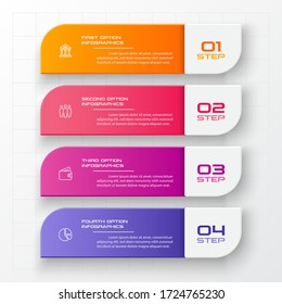 Business infographics template 4 steps rectangle,Vector illustration.
