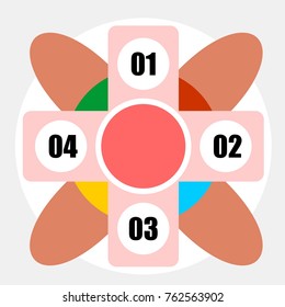 Business infographics template 4 steps . Data and information visualization. Dynamic infographics stylish geometric. element for design business invitations, gift cards, flyers and brochures