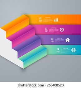 Business infographics template 4 steps square. Data and information visualization. Dynamic infographics stylish geometric. element for design business invitations, gift cards, flyers and brochures