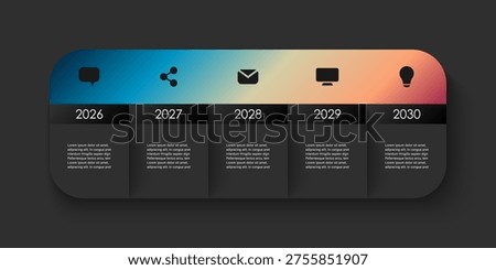 Business infographics template with 5 steps on timeline diagrams for process diagram, presentations, workflow layout and flow chart
