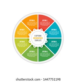 Business Infographics Template With 8 Steps, Options Or Data. Vector Linear Infographic Four Elements For Presentations, Workflow Layout, Infographic, Banner, Process Diagram, Flow Chart.