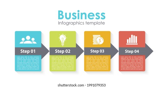 Business infographics template with arrow. Abstract vector illustration can be used for layout, diagram, presentation and web design.