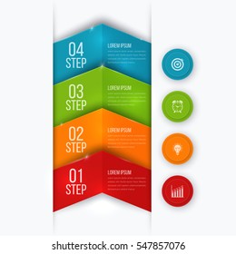 Business infographics template with arrows and text areas