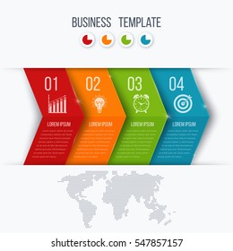 Business infographics template with arrows and text areas