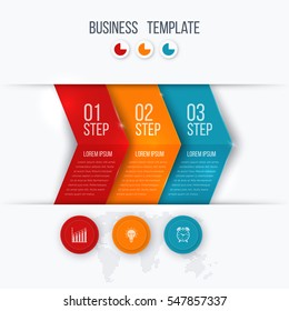 Business infographics template with arrows and text areas