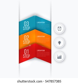 Business infographics template with arrows and text areas