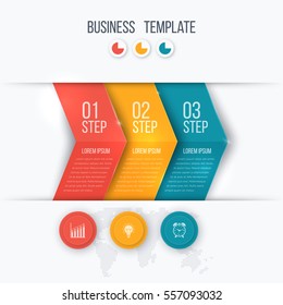 Business infographics template with arrows and text areas