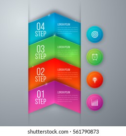 Business infographics template with arrows and text areas