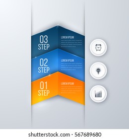 Business infographics template with arrows and text areas