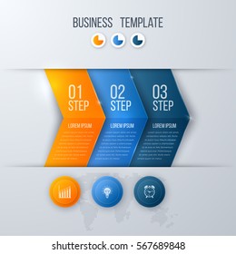 Plantilla de infografía empresarial con flechas y áreas de texto