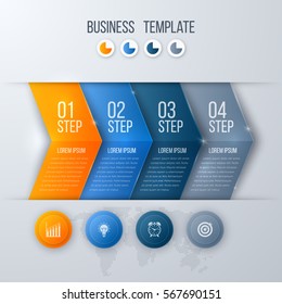 Business infographics template with arrows and text areas