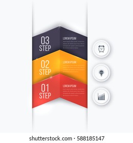 Business infographics template with arrows and text areas