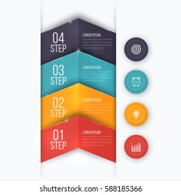 Business infographics template with arrows and text areas