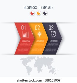 Business infographics template with arrows and text areas