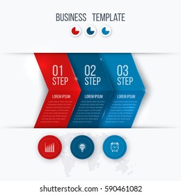 Business infographics template with arrows and text areas