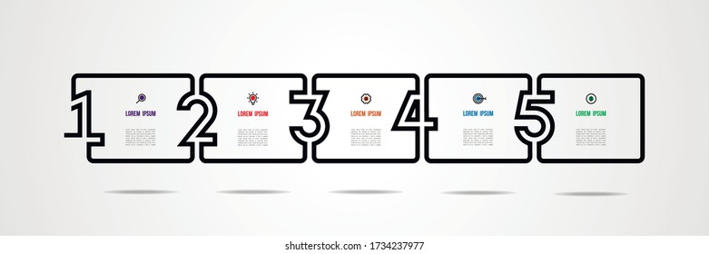 Business infographics template  with color point number 5 options