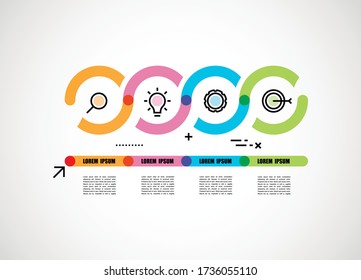 Business infographics template. Color timeline with icons