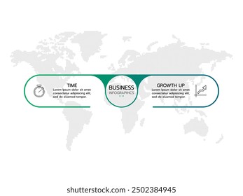 Plantilla de Infografía Empresarial. Concepto de línea de tiempo con 2 pasos, opciones e iconos de marketing . Se puede utilizar para la presentación.