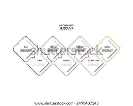 Business infographics template. Informational table with 7 steps or options.