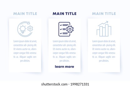 Business infographics template with line icons, vector