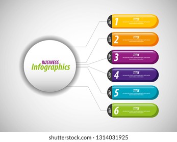 Business infographics template with numbers steps digital vector illustration image