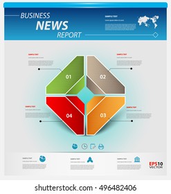 Business infographics template pack for interactive data communication