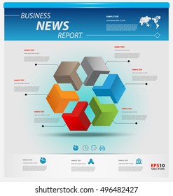 Business infographics template pack for interactive data communication