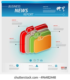 Business infographics template pack for interactive data communication