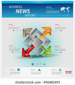 Business infographics template pack for interactive data communication