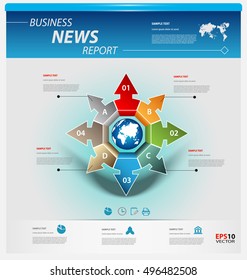 Business infographics template pack for interactive data communication