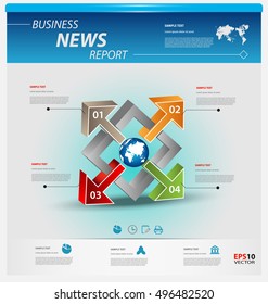 Business infographics template pack for interactive data communication