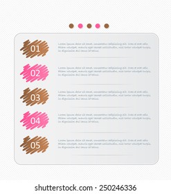 Business infographics template for presentation, education, web design, banners, brochures, flyers. Brown and pink colors. Vector illustration.