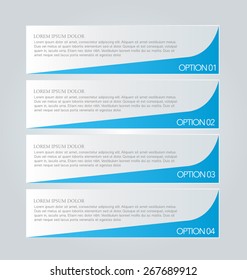 Business infographics template for presentation, education, web design, banners, brochures, flyers. Blue tabs. Vector illustration.