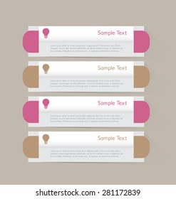 Business infographics template for presentation, education, web design, banners, brochures, flyers. Retro colors tabs. Vector illustration.