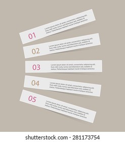 Business infographics template for presentation, education, web design, banners, brochures, flyers. Retro colors tabs. Vector illustration.