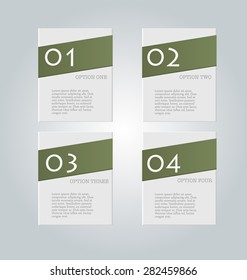 Business infographics template for presentation, education, web design, banner, brochure, flyer. Green tabs. Vector illustration.