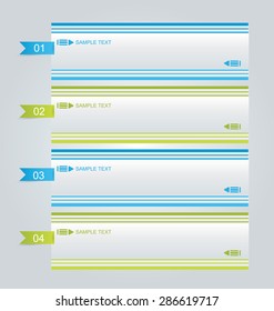 Business infographics template for presentation, education, web design, banners, brochures, flyers. Blue and green tabs. Vector illustration.